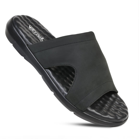 AEROTHOTIC Terrance Men's Cushion Comfort Original Leather Slide Sandals – M2206