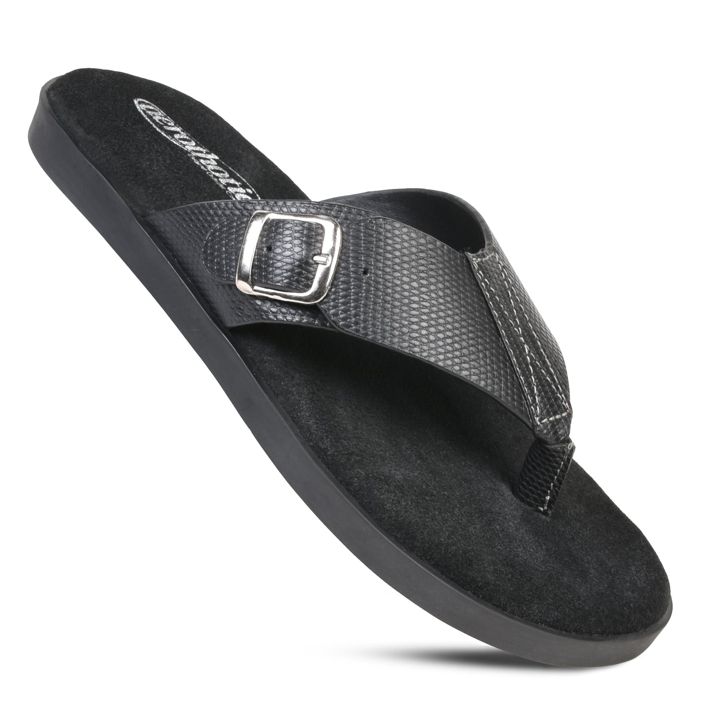AEROTHOTIC Cyneric Gents Original Leather Flip Flops Sandals with Adjustable Strap – Original Thailand Imported – M2391