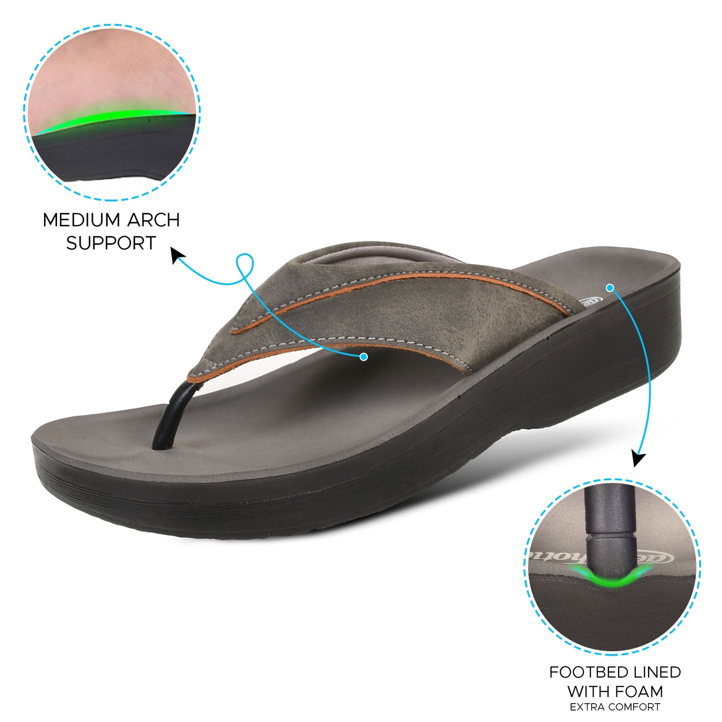 Aerohthoic Tera Casual Comfortable Arch Supportive Women’s Flip Flops - L0369
