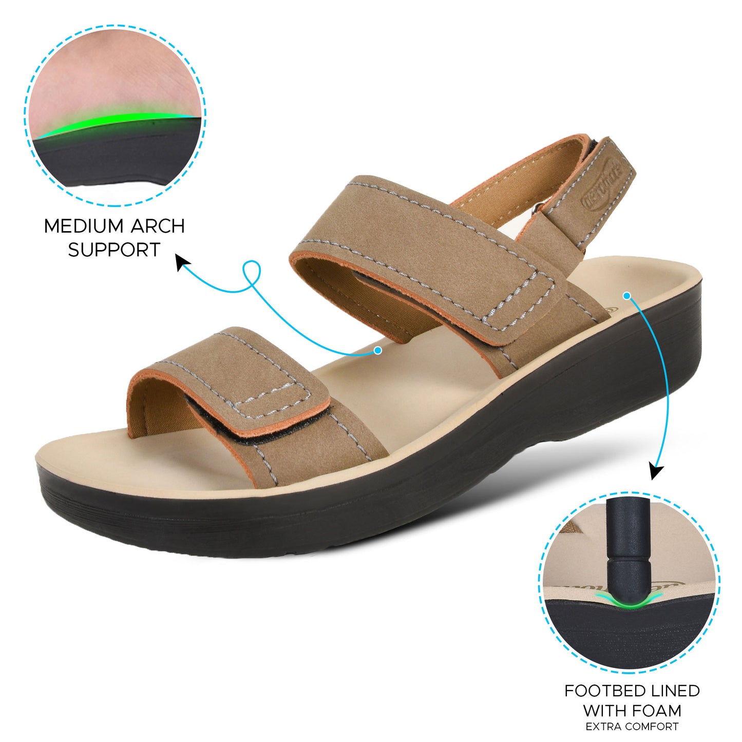 Aerothotic Renee Adjustable Strappy Comfortable Arch Support Sandals for Women - L0368
