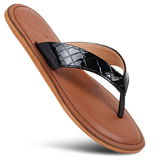PIORRI Mosaic Women's Genuine Leather Slide Sandals - P3294