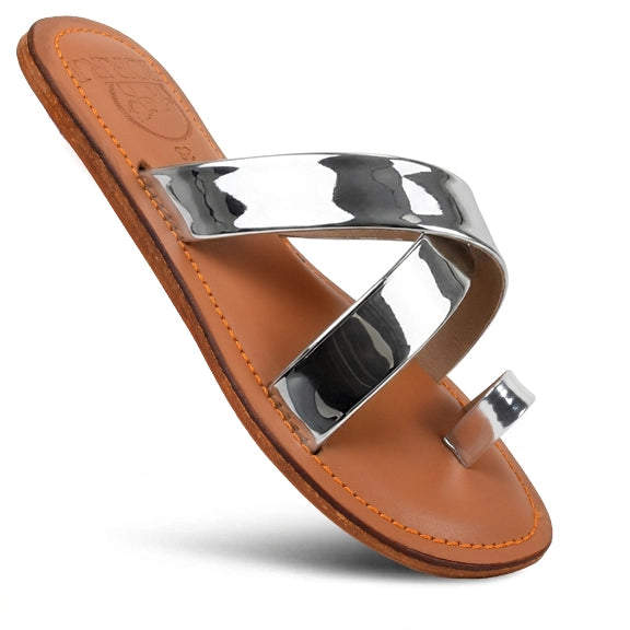 PIORRI by Aerothotic - Genuine Leather Summer Casual Comfort Flat Slide Sandals -LK2118