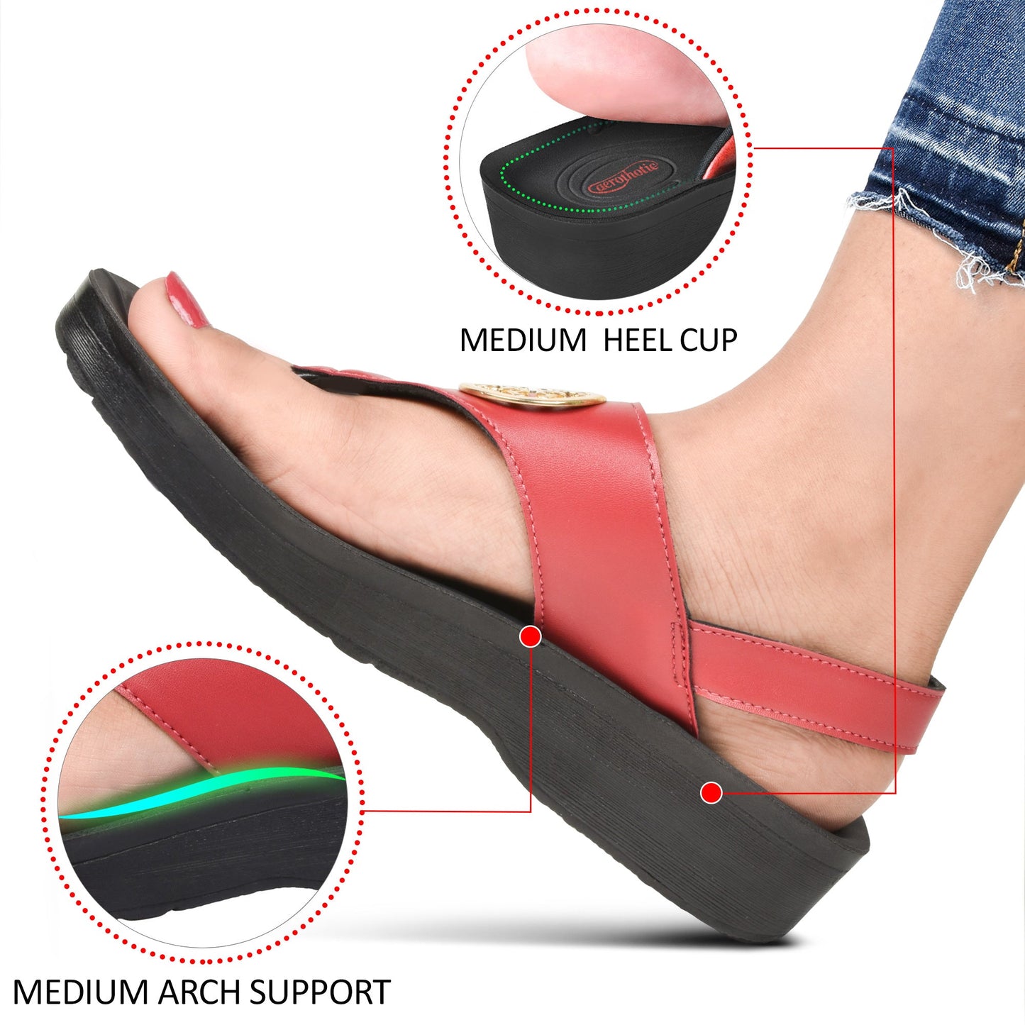AEROTHOTIC Cait Casual Fashion Slingback Sandals for Women - Original Thailand Imported - L0363