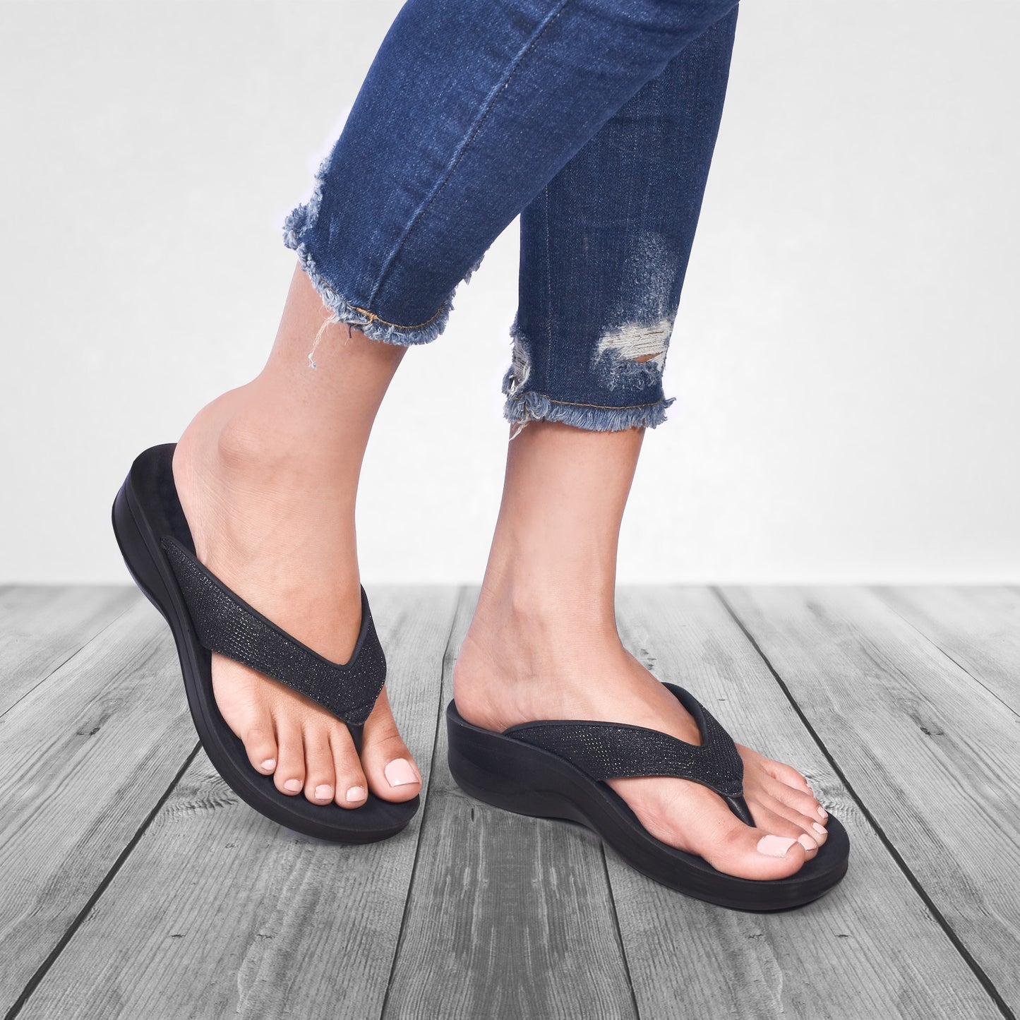 AEROTHOTIC Sparkle Ladies Fashion Flip Flop Slippers - Original Thailand Imported - L0801
