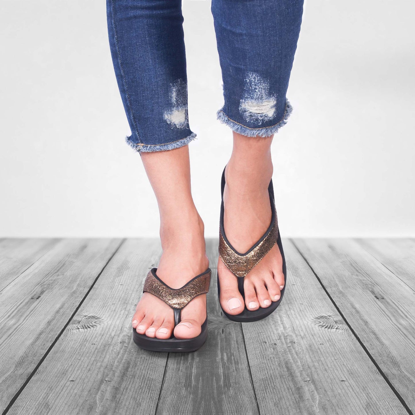 AEROTHOTIC Sequin Women's Casual Fashion Flip Flops - Original Thailand Imported - L0809