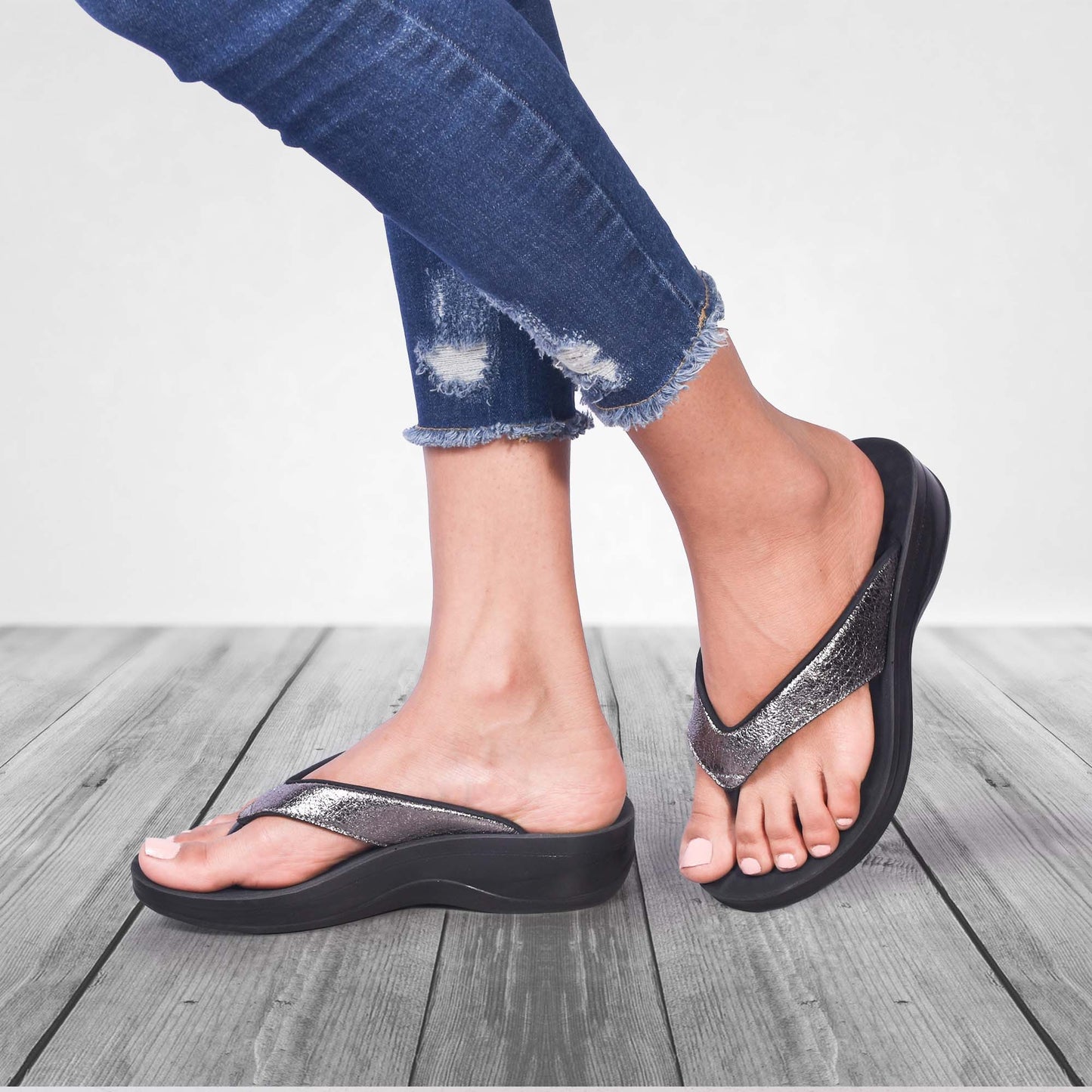 AEROTHOTIC Sequin Women's Casual Fashion Flip Flops - Original Thailand Imported - L0809