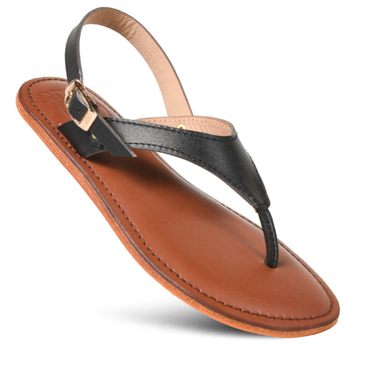 PIORRI by Aerothotic - Mirela Women’s Strappy Natural Leather Slingback Sandals - LK2122
