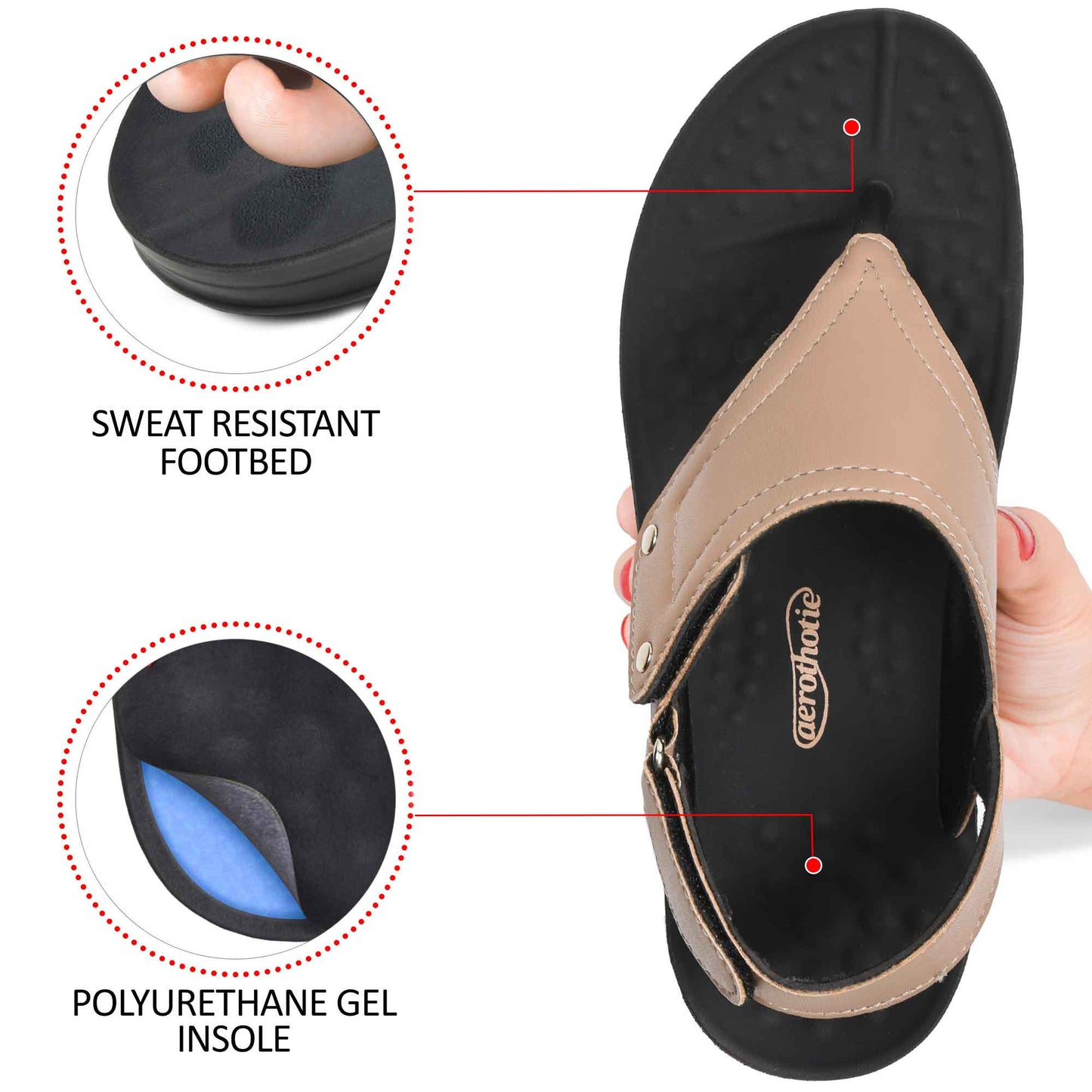 AEROTHOTIC Salus Women’s Adjustable Strap Comfortable Platform Sandals – Original Thailand Imported – L0815