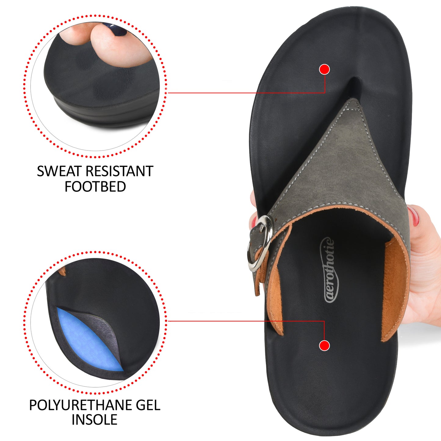 AEROTHOTIC Shale Comfortable Arch Support Flip Flops for Women  - Original Thailand Imported - L0817