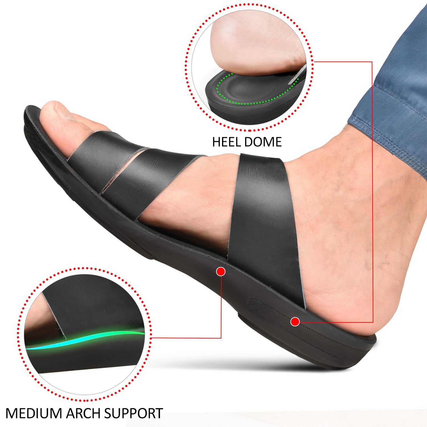 Aerothotic-Men-Black-Casual-M1215-Clade-Slip-On-Sandals