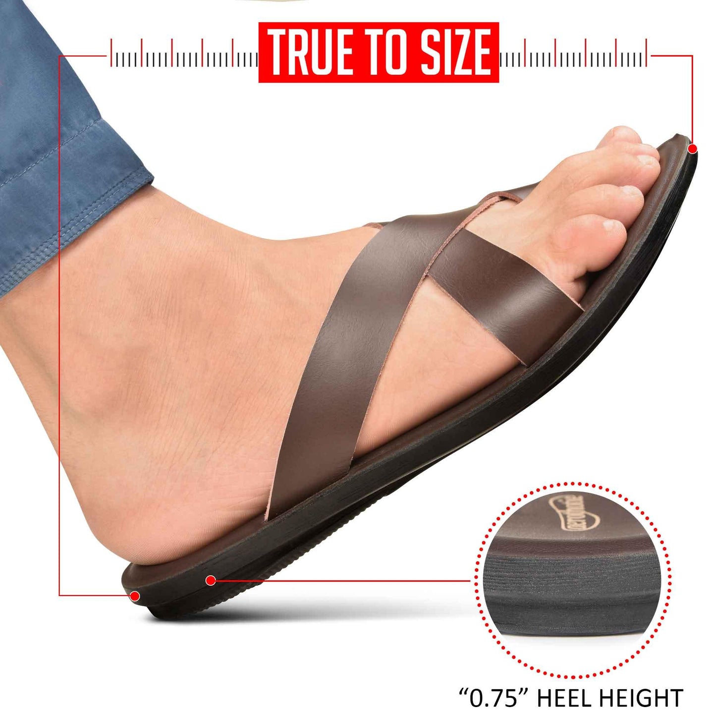 AEROTHOTIC Fraser Men’s Split Toe Comfortable Strappy Sandals – Original Thailand Imported – M1704