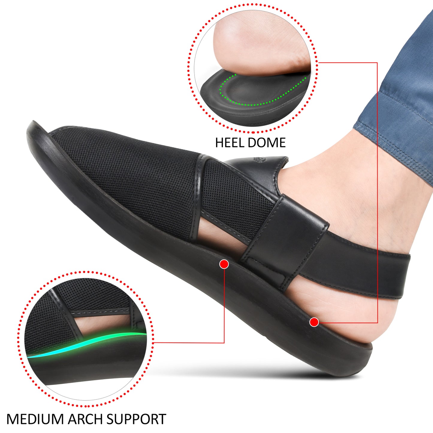 AEROTHOTIC Ansel Synthetic Leather Gents Peshawari Sandals – Original Thailand Imported – M1114