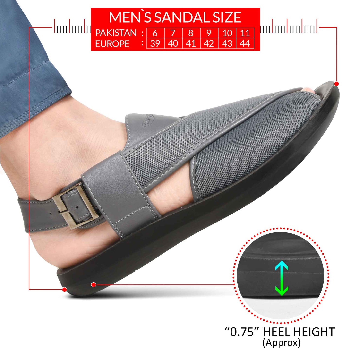 AEROTHOTIC Ansel Synthetic Leather Gents Peshawari Sandals – Original Thailand Imported – M1114