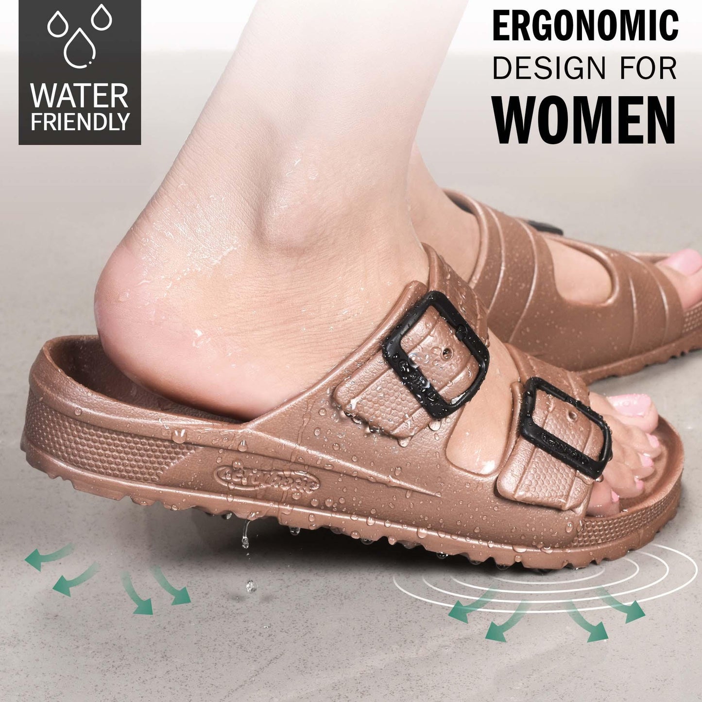 Aerothotic - Arcus Women’s Comfort EVA Beach Slide Sandals-Footwear - Aerothotic: Original Orthotic Comfort Sandals
