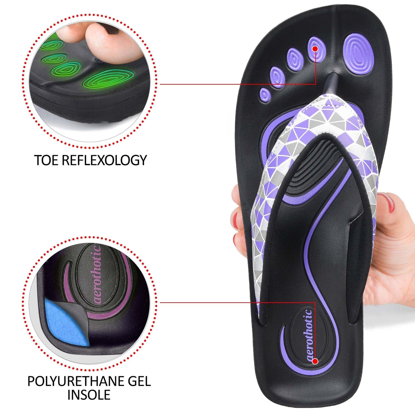 AEROTHOTIC Prisma Ladies Comfortable Fashion Flip Flops - Original Thailand Imported - L0320