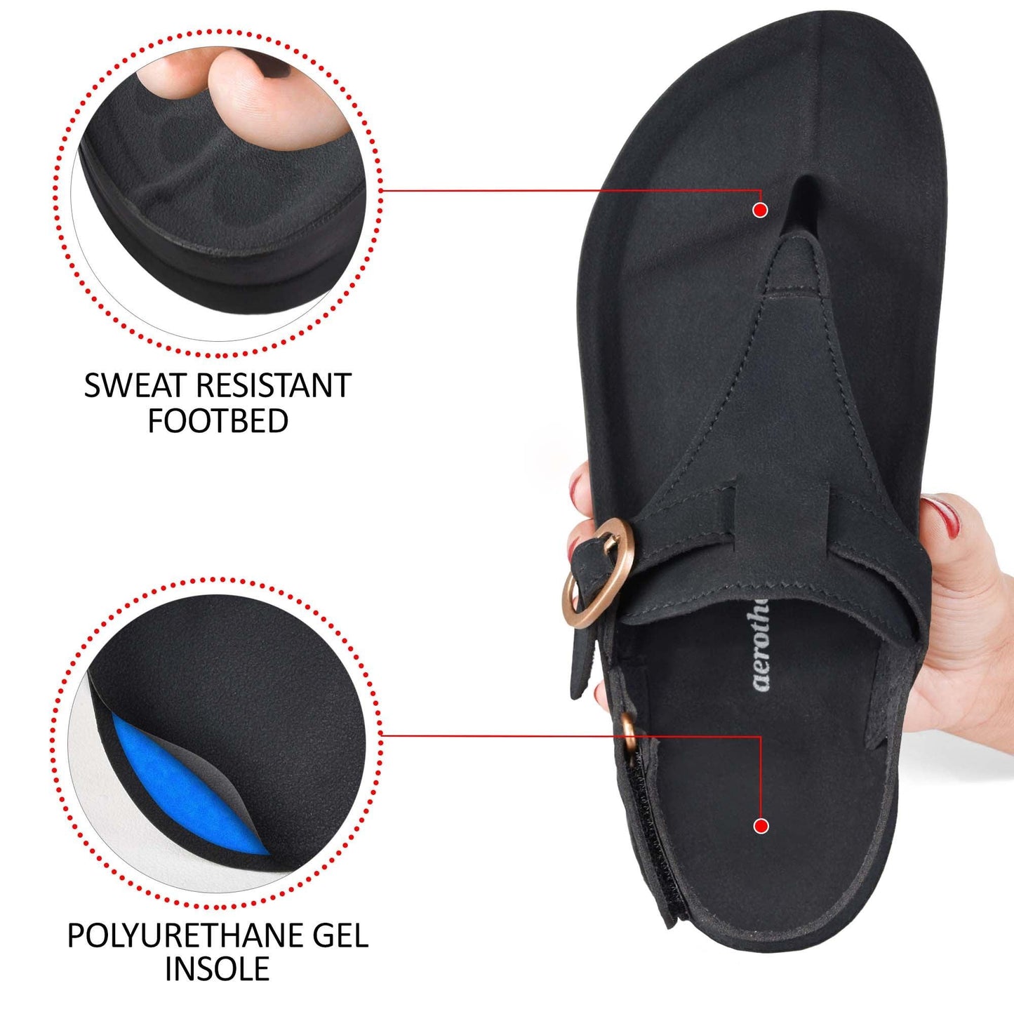 AEROTHOTIC Ridge Ankle strap Sandals - Original Thailand Imported - L0612