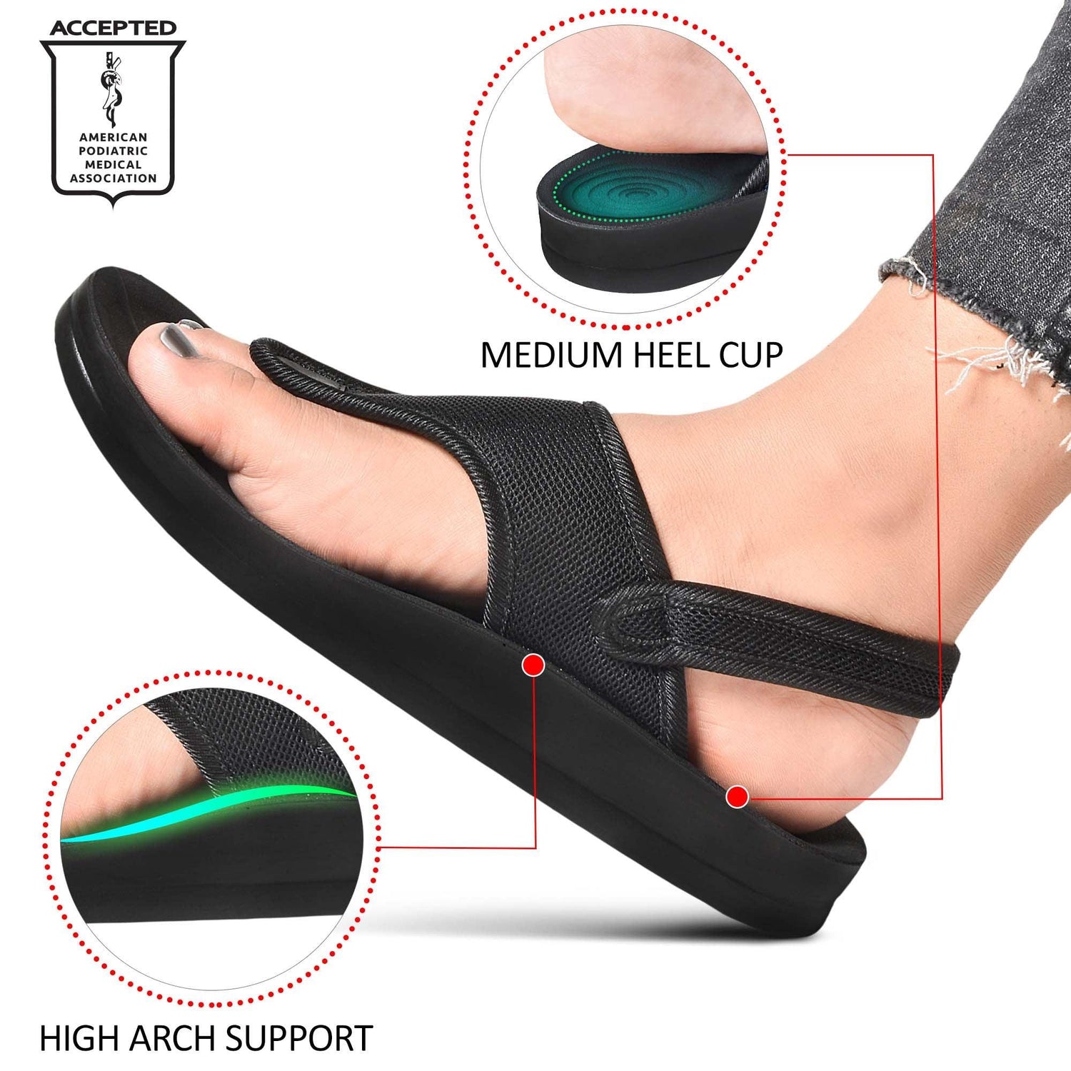 AEROTHOTIC Coral Slingback Sandals - Original Thailand Imported - L0616