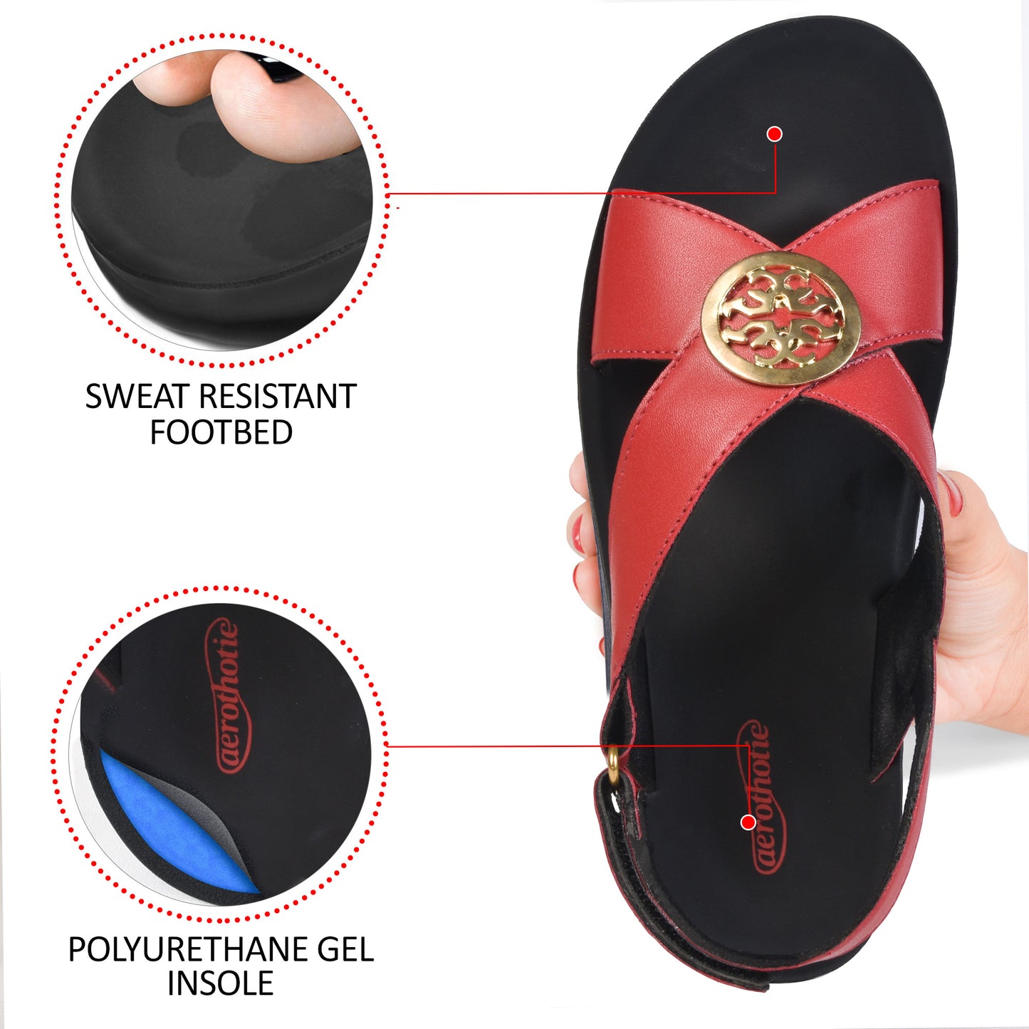 AEROTHOTIC Merak Back Strap Platform Sandals for Women - Original Thailand Imported - L1401