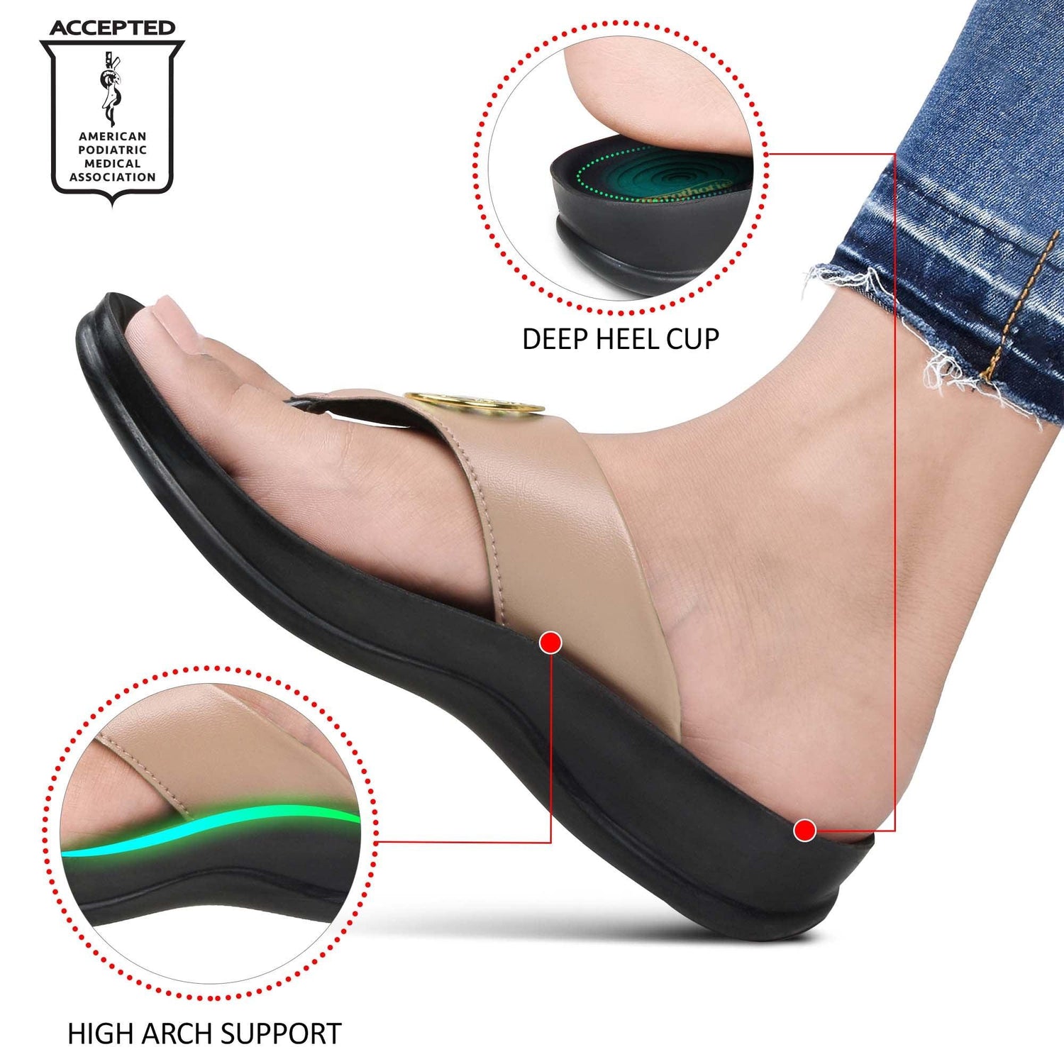 AEROTHOTIC Othila Comfortable Womens Thong Sandals - Original Thailand Imported - L1503