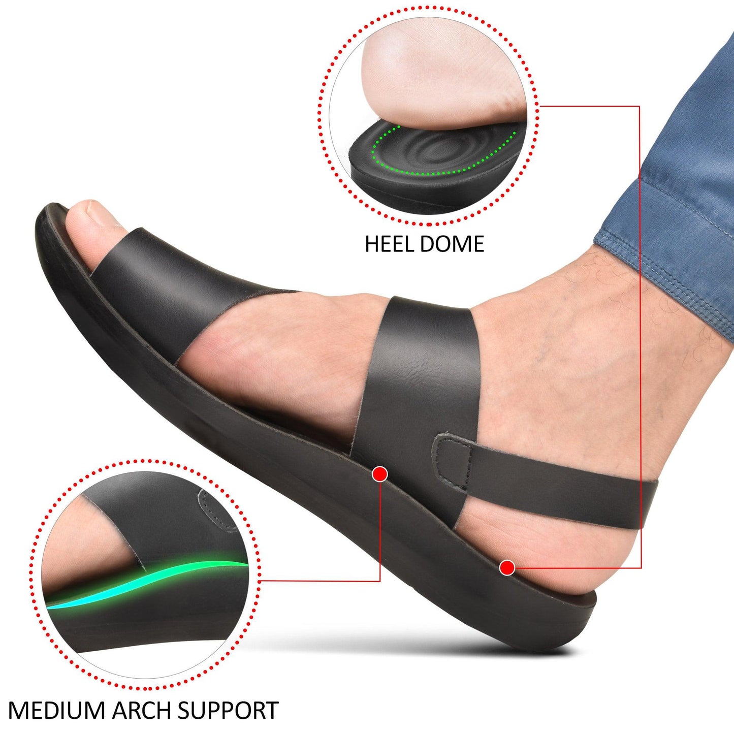 AEROTHOTIC Celtis Men’s Adjustable Ankle Strap Sandals – Original Thailand Imported – M1106