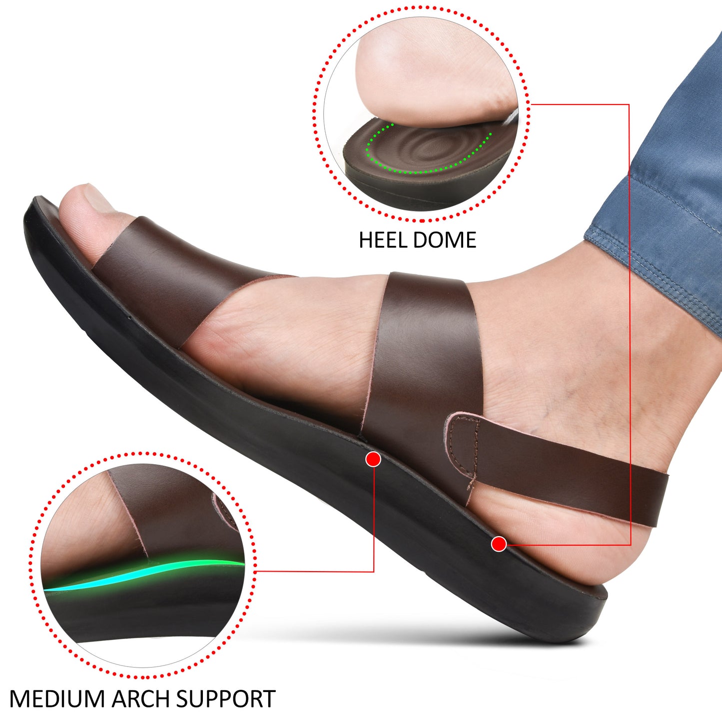 AEROTHOTIC Celtis Men’s Adjustable Ankle Strap Sandals – Original Thailand Imported – M1106