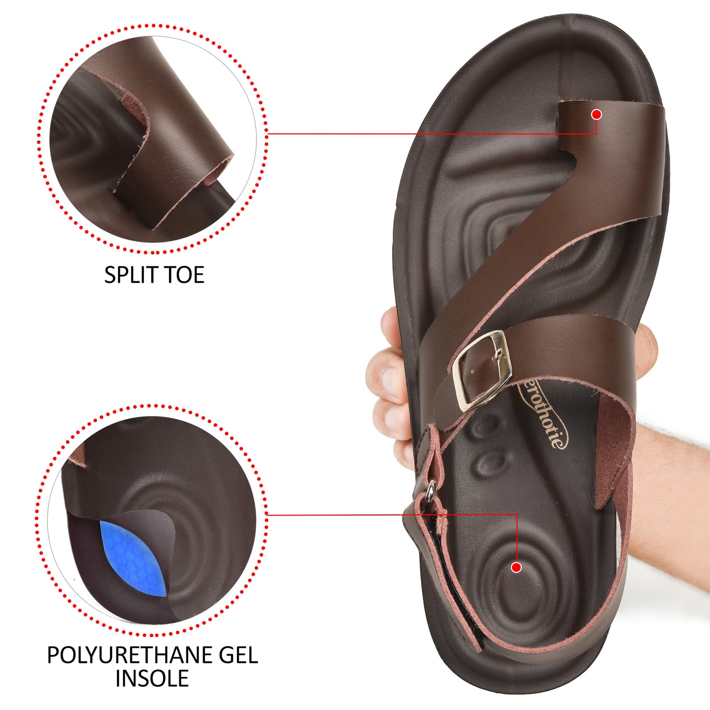 AEROTHOTIC Celtis Men’s Adjustable Ankle Strap Sandals – Original Thailand Imported – M1106