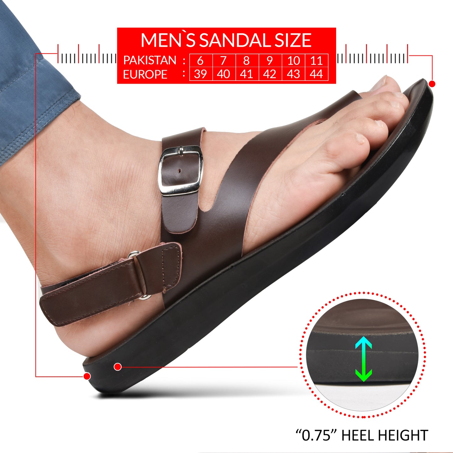 AEROTHOTIC Celtis Men’s Adjustable Ankle Strap Sandals – Original Thailand Imported – M1106