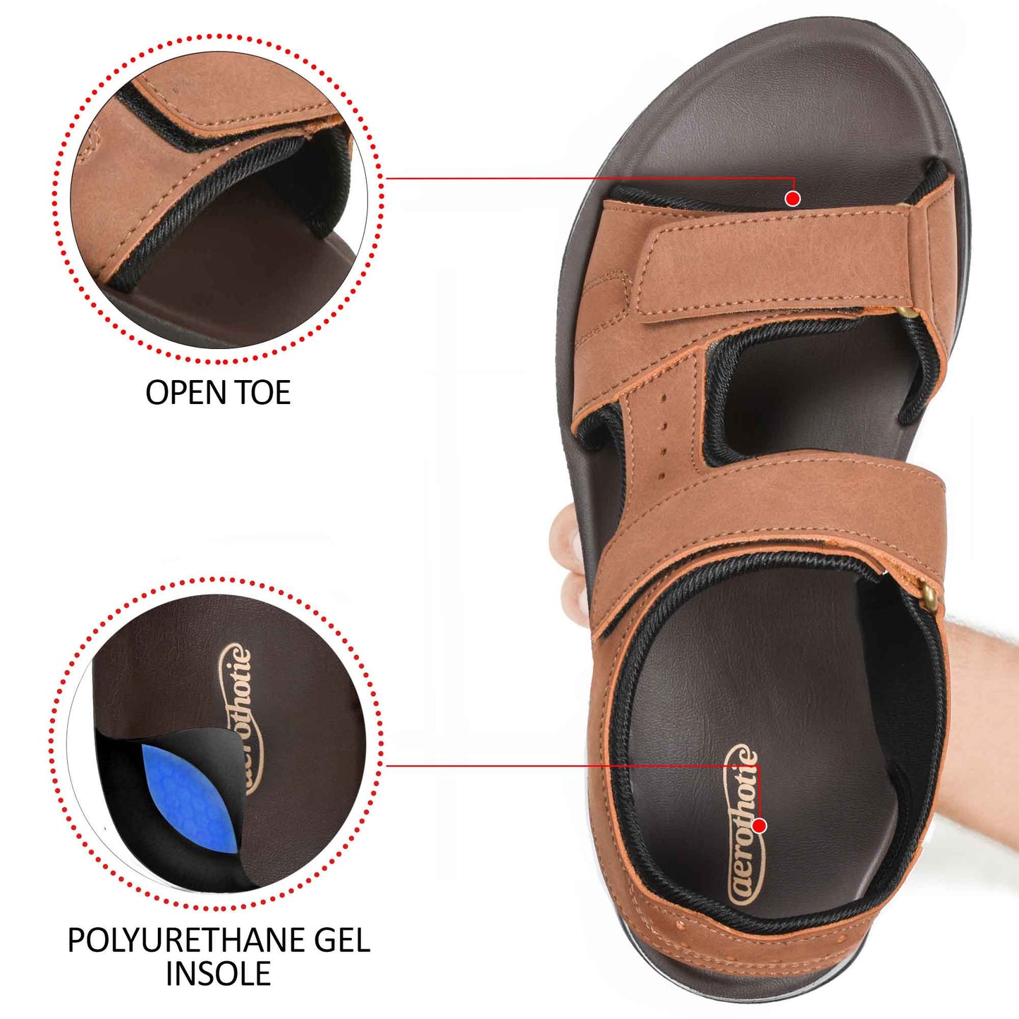 AEROTHOTIC Darius Adjustable Strappy Men’s Slingback Sandals – Original Thailand Imported – M1604