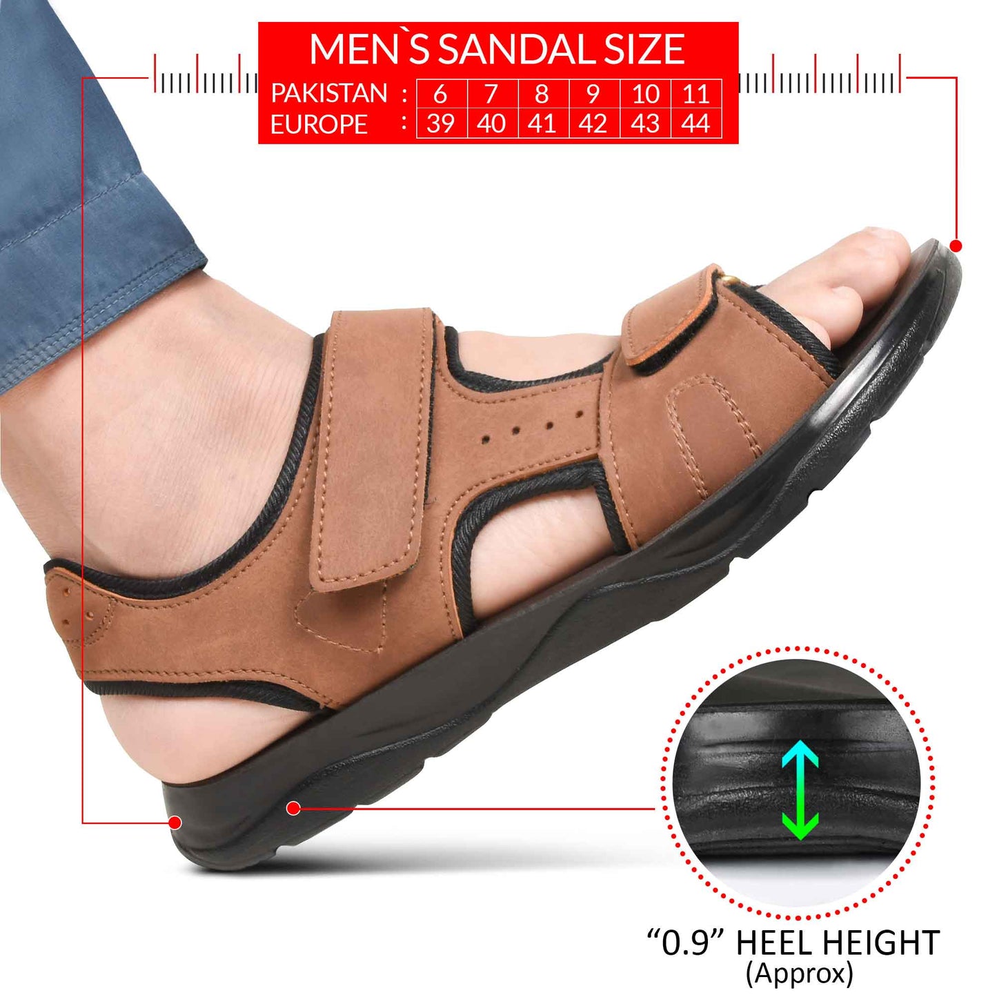 AEROTHOTIC Darius Adjustable Strappy Men’s Slingback Sandals – Original Thailand Imported – M1604