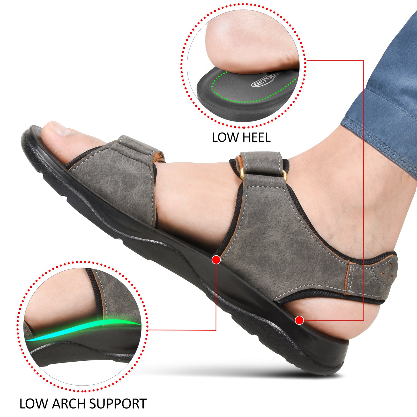 AEROTHOTIC Darius Adjustable Strappy Men’s Slingback Sandals – Original Thailand Imported – M1604