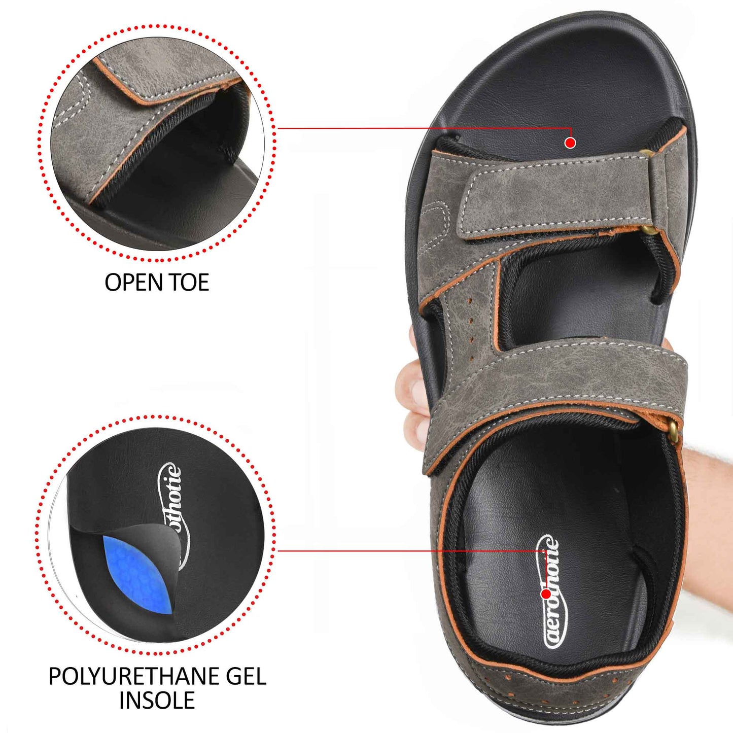 AEROTHOTIC Darius Adjustable Strappy Men’s Slingback Sandals – Original Thailand Imported – M1604