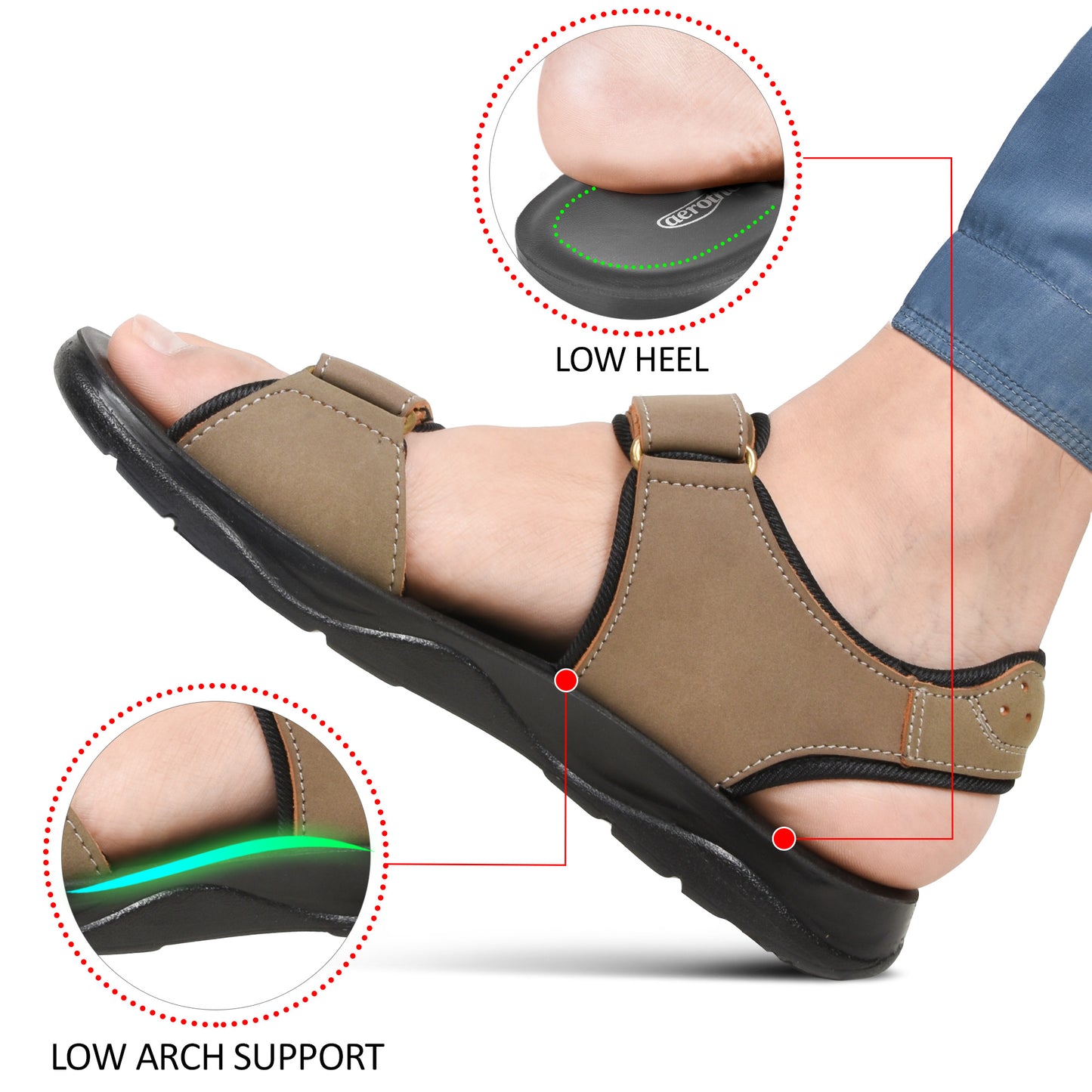 AEROTHOTIC Darius Adjustable Strappy Men’s Slingback Sandals – Original Thailand Imported – M1604