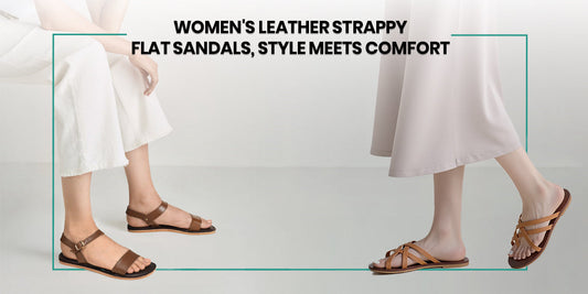 Women's Leather Strappy Flat Sandals, Style Meets Comfort