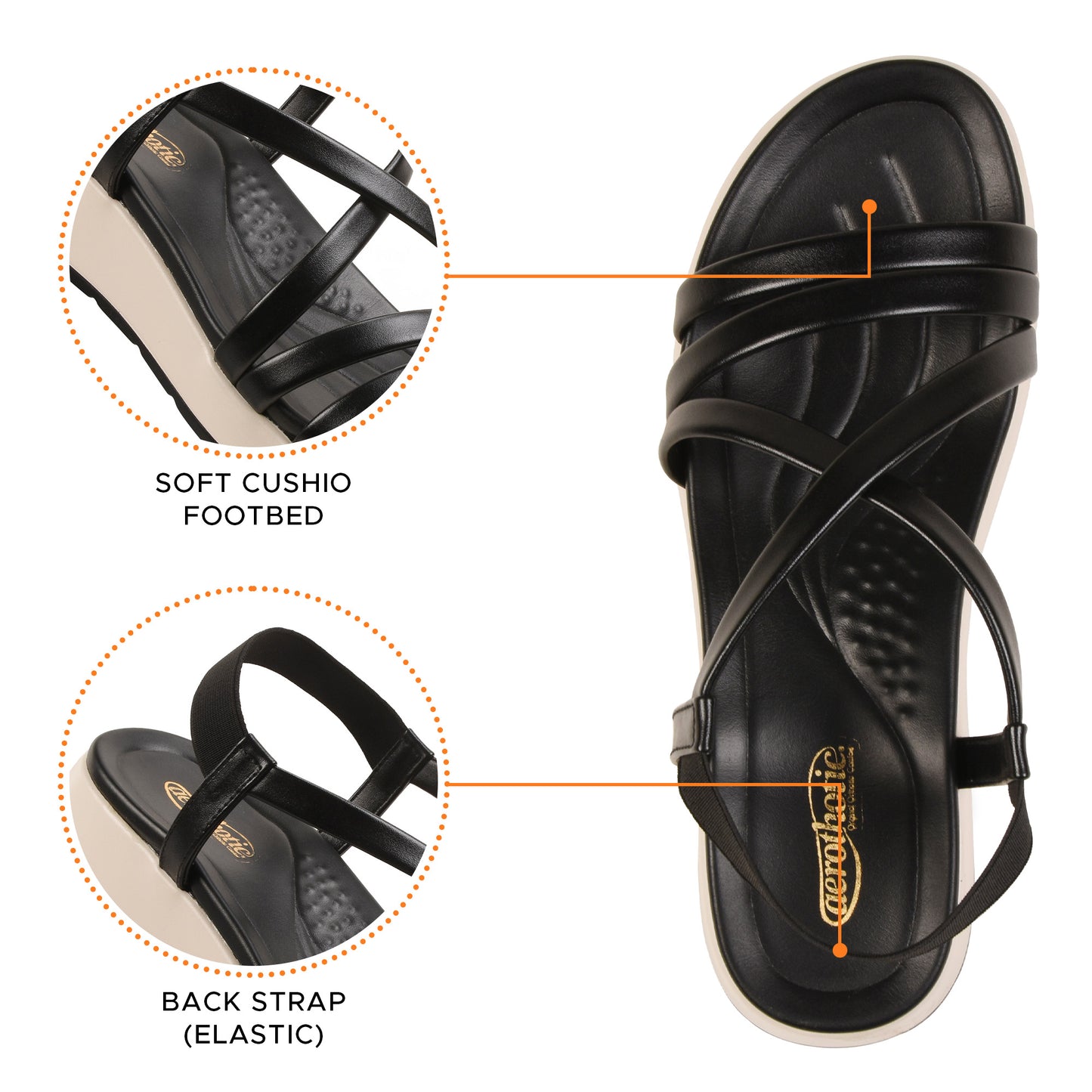 Oasis Medium Heel Women Wedge Sandals Aerothotic-P1101