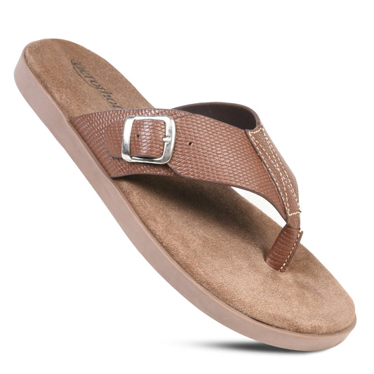 AEROTHOTIC Cyneric Gents Original Leather Flip Flops Sandals with Adjustable Strap – Original Thailand Imported – M2391