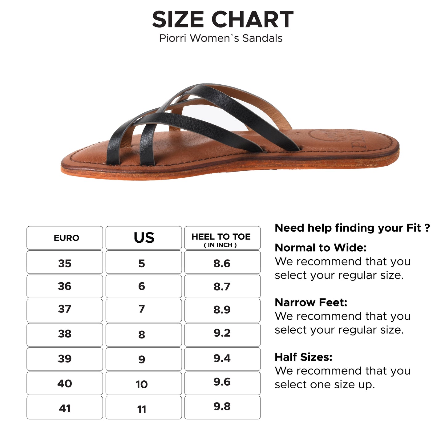 Piorri Dione Women's Leather Split Toe Strappy Slide Sandals - LK2107