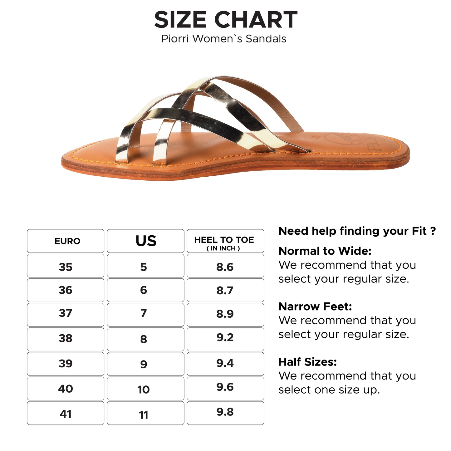 Piorri Dione Women's Leather Split Toe Strappy Slide Sandals - LK2107