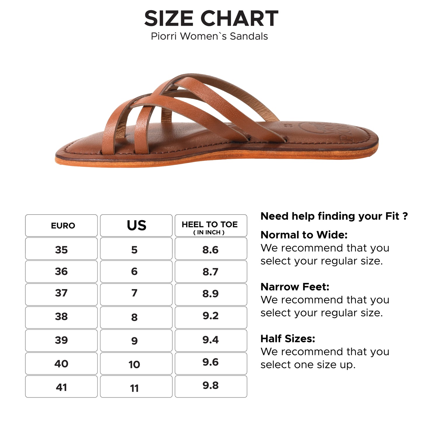 Piorri Dione Women's Leather Split Toe Strappy Slide Sandals - LK2107