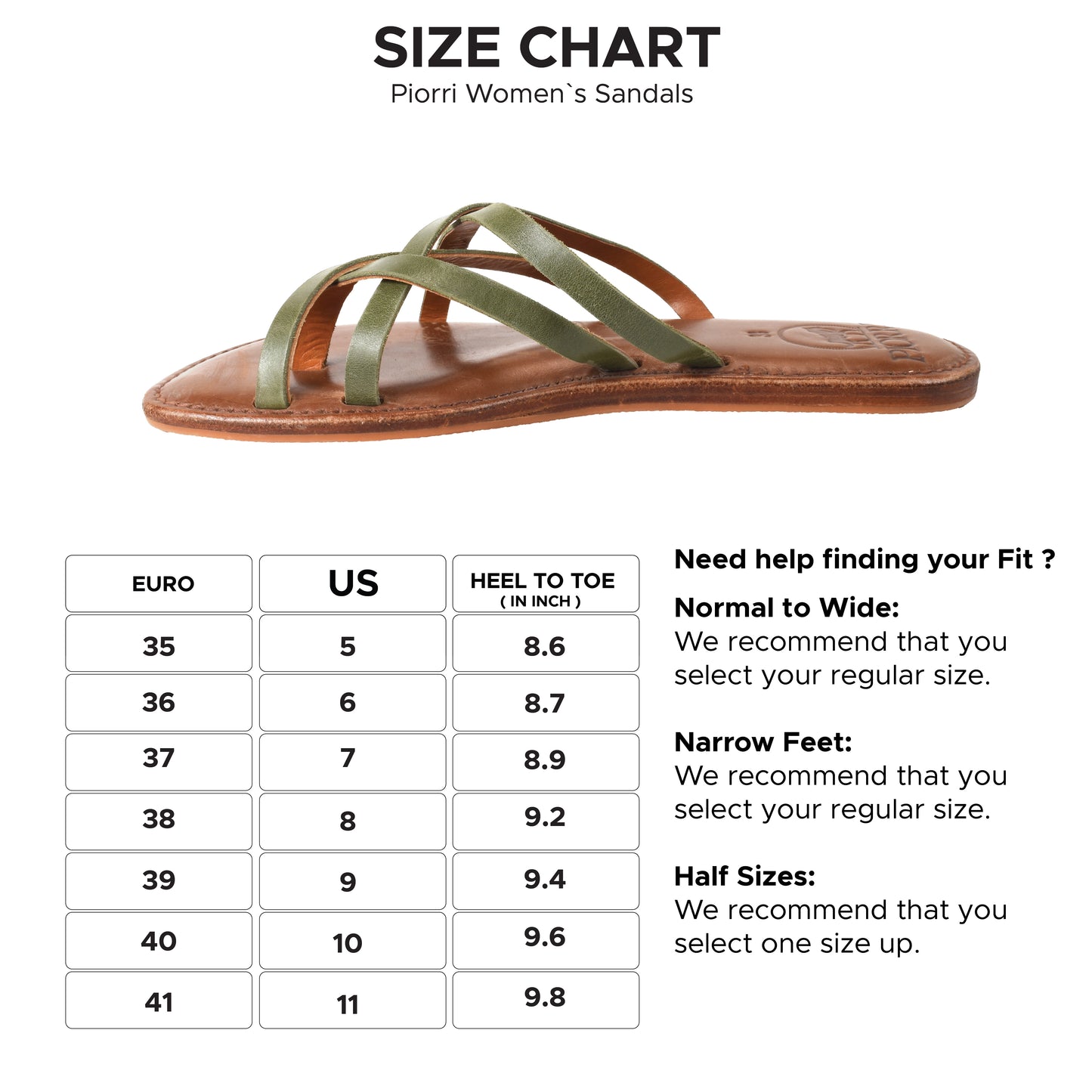 Piorri Dione Women's Leather Split Toe Strappy Slide Sandals - LK2107
