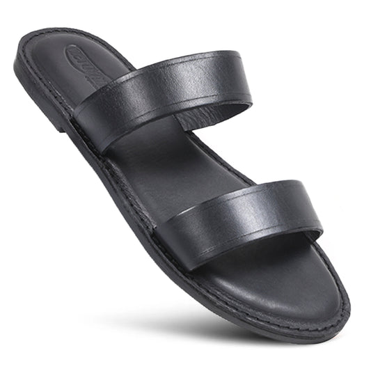 AEROTHOTIC Kelsey Women’s Flat Natural Leather Comfortable Slide Sandals - L1026