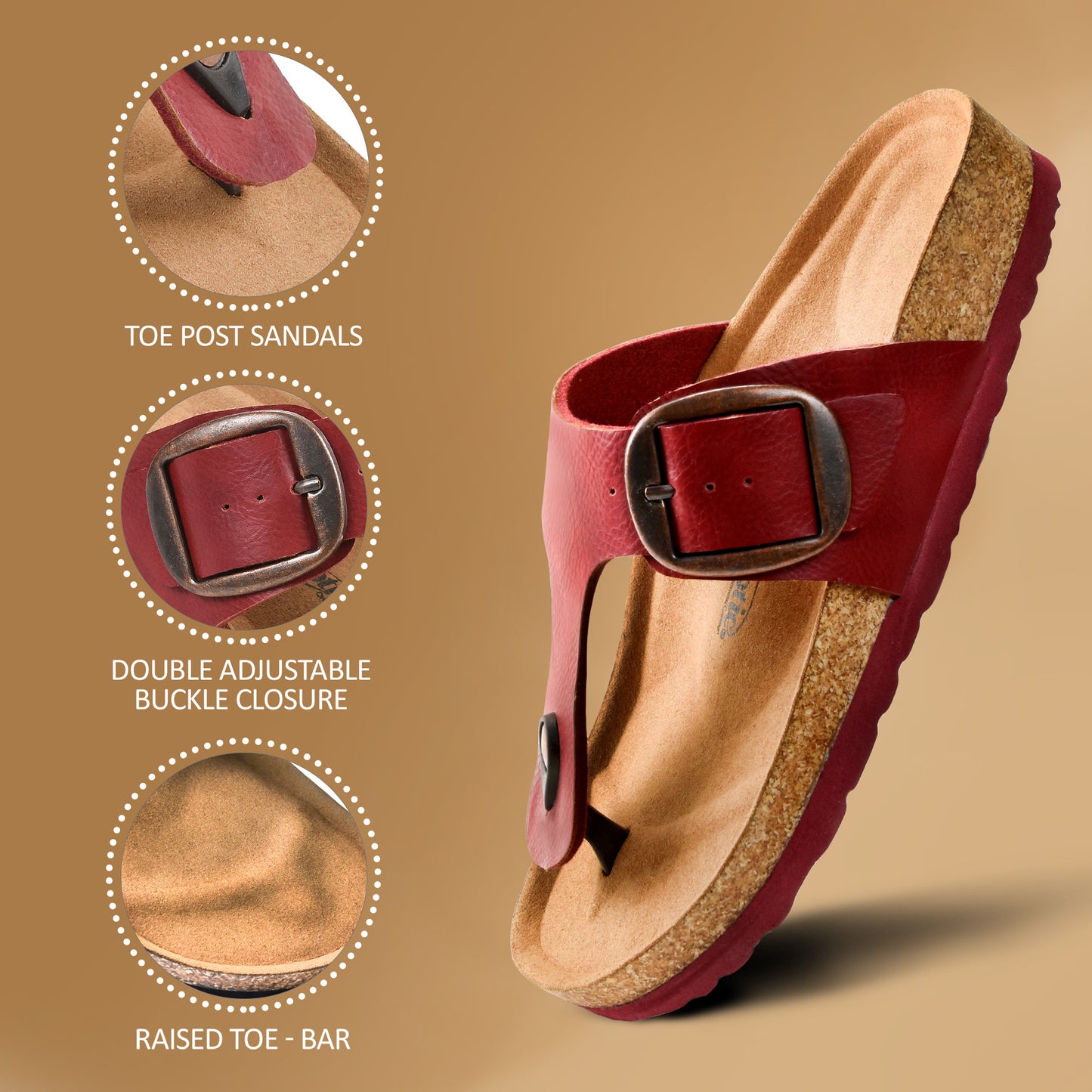 Aerothotic - Taiga Arch Support Footbed Cork Women’s Slides - PU1113