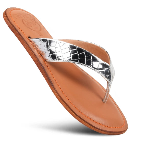 PIORRI Mosaic Women's Genuine Leather Slide Sandals - P3294