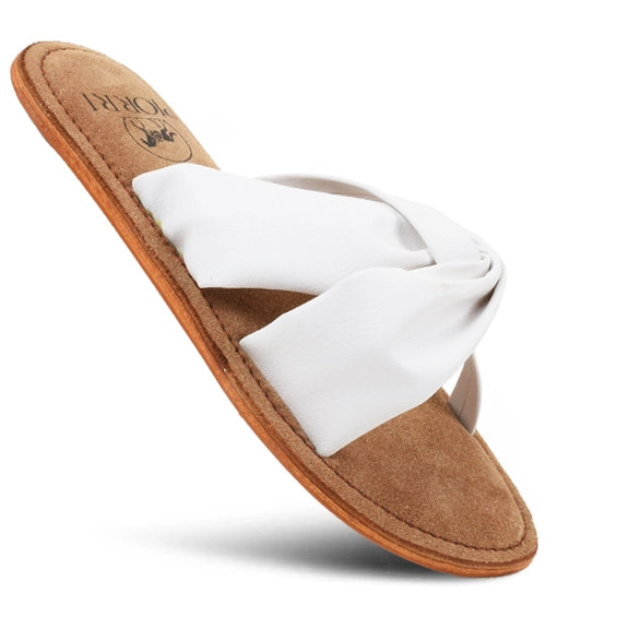 PIORRI by Aerothotic - Genuine Leather Summer Casual Comfort Flat Slide Sandals -LK2125
