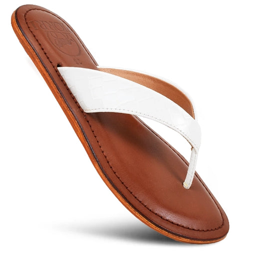PIORRI by Aerothotic - Mosaic Women's Genuine Leather Summer Casual Comfort Flat Slide Sandals -P3294