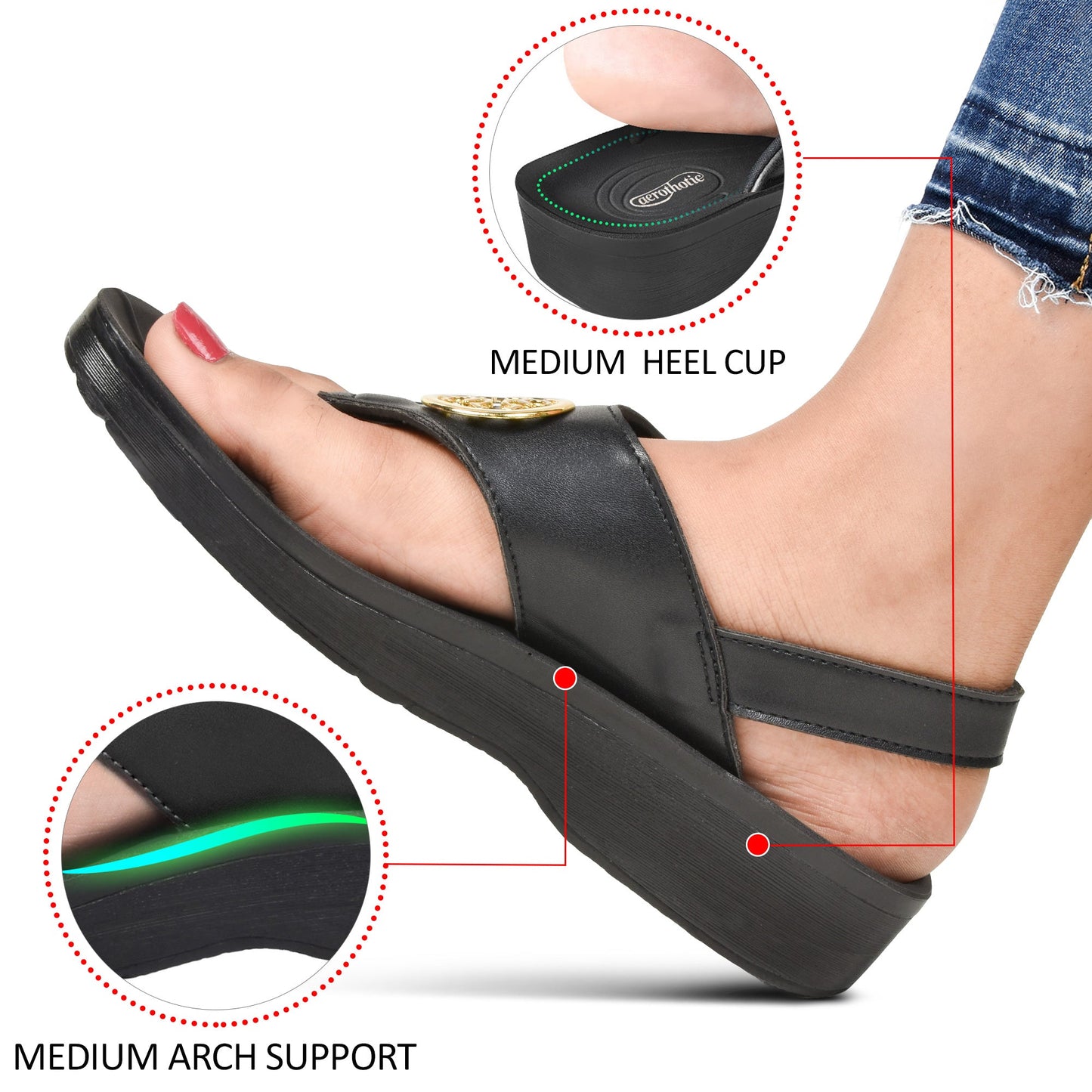 AEROTHOTIC Cait Casual Fashion Slingback Sandals for Women - Original Thailand Imported - L0363
