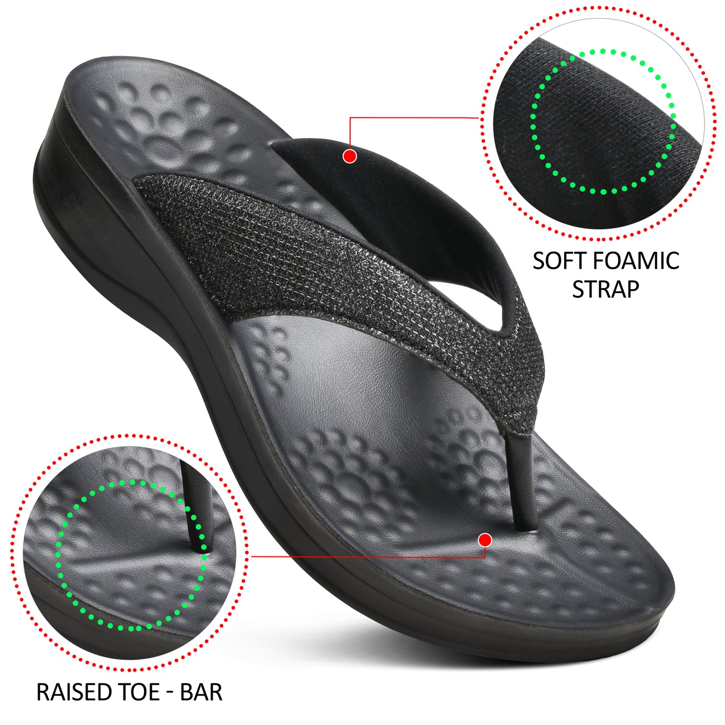 AEROTHOTIC Sparkle Ladies Fashion Flip Flop Slippers - Original Thailand Imported - L0801