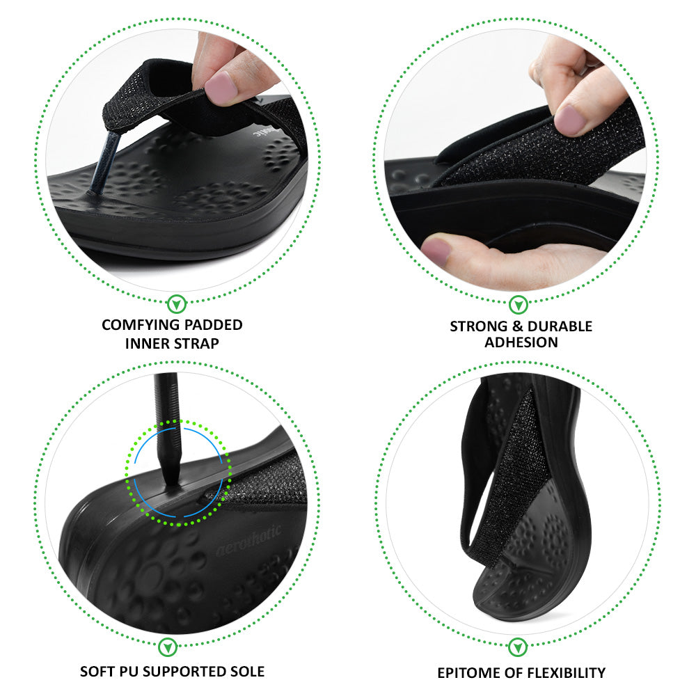 AEROTHOTIC Sparkle Ladies Fashion Flip Flop Slippers - Original Thailand Imported - L0801