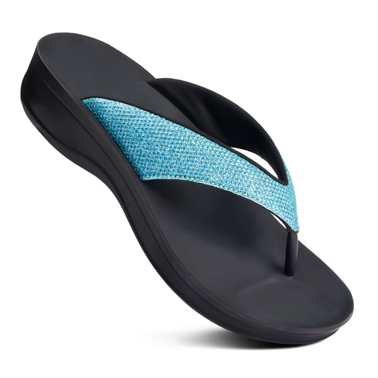 Aerothotic Sparkle Women's Comfort Platform Flip Flops - L0801
