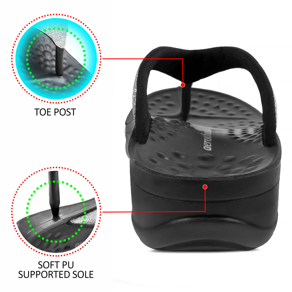 AEROTHOTIC Sparkle Ladies Fashion Flip Flop Slippers - Original Thailand Imported - L0801