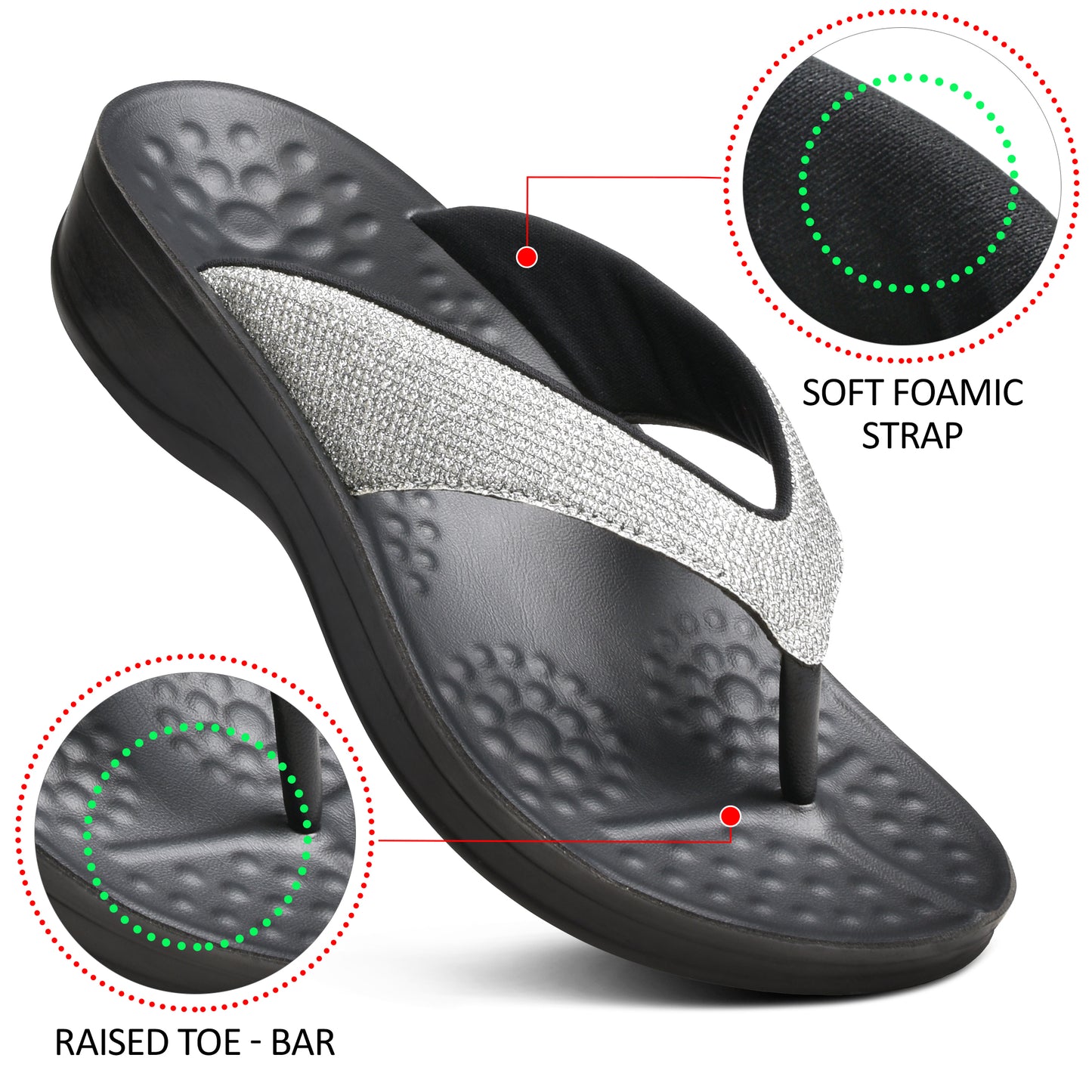 AEROTHOTIC Sparkle Ladies Fashion Flip Flop Slippers - Original Thailand Imported - L0801